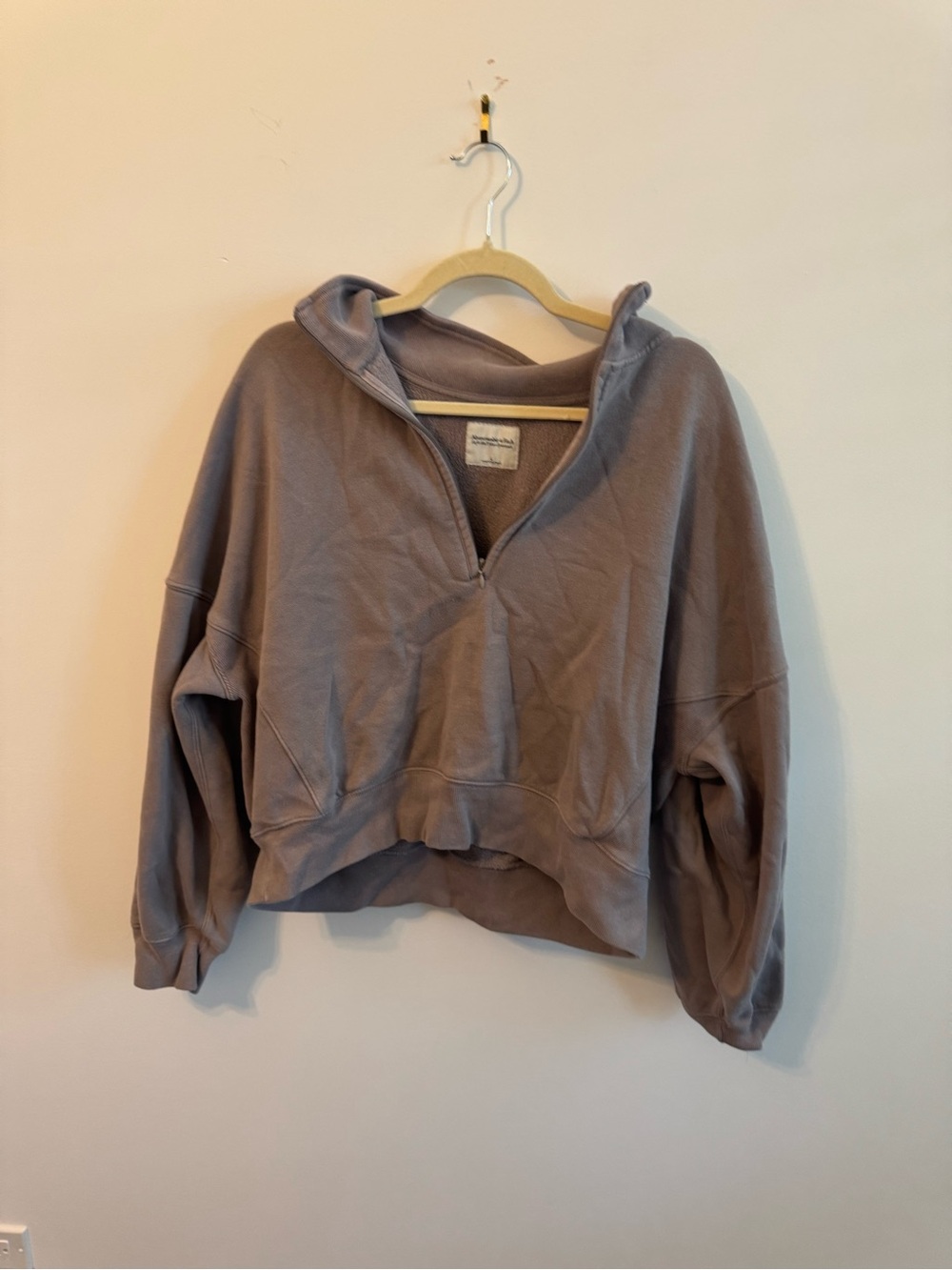 Women's Cropped Quarter-Zip Hoodie - lilac